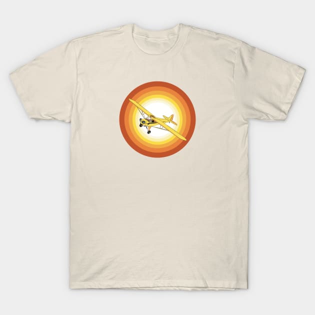 Piper Cub Sunset T-Shirt by Kassi Skye